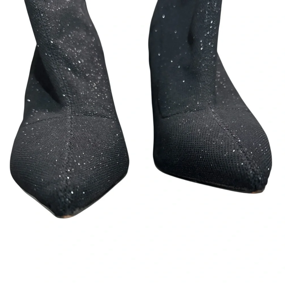 JEWEL BADGLEY MISHKA - BLACK WITH SHIMMER -  SOCK STYLE  BOOTIES - SIZE 8.5 - S2